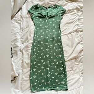 Floral Teal Bodycon Dress